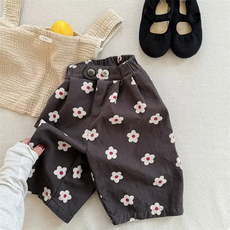Kids Floral Print Harem Pants | Cute Toddler Cropped Ankle-Length Pants (Ages 1-5) - Image 3