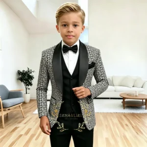 Boys 3-Piece Plaid Suit & Wedding Tuxedo Set | Iverose