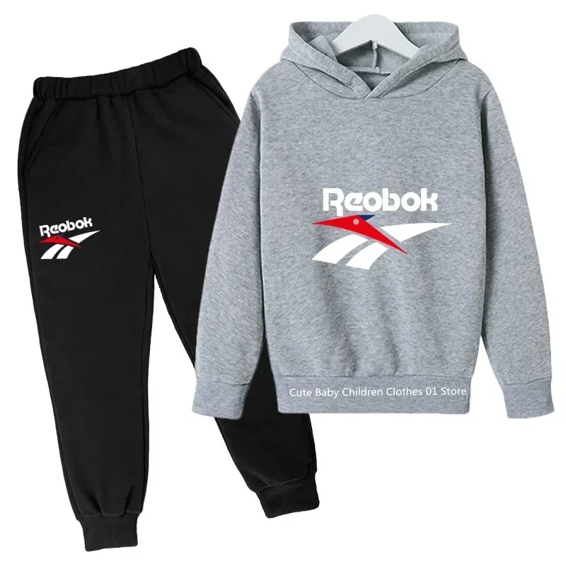 NewSpring/summer new cotton children's brand sports hoodie Youth fashion outdoor sports hoodie set 2-14 years old - Image 5
