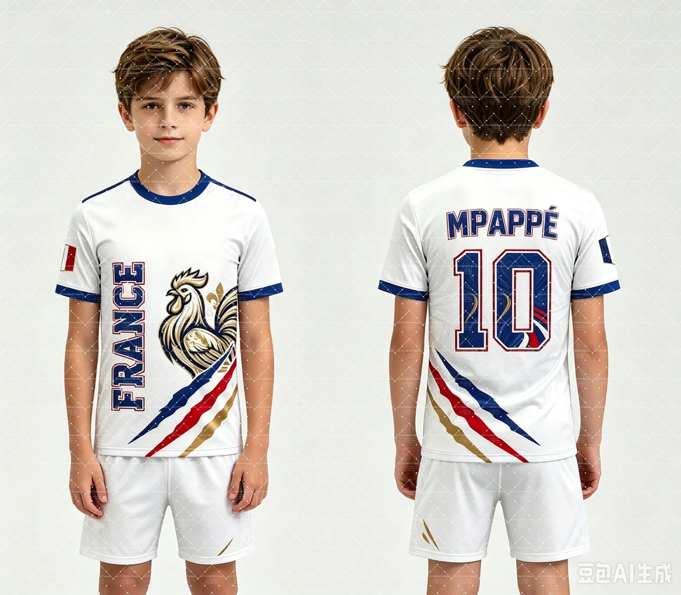 Kids Mbappé France Fan Football Jersey & Shorts Set | Official No. 10 2-Piece Summer Activewear - Image 10