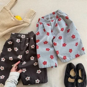 Kids Floral Print Harem Pants | Cute Toddler Cropped Ankle-Length Pants (Ages 1-5)