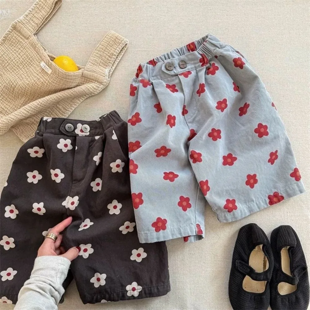 Kids Floral Print Harem Pants | Cute Toddler Cropped Ankle-Length Pants (Ages 1-5)