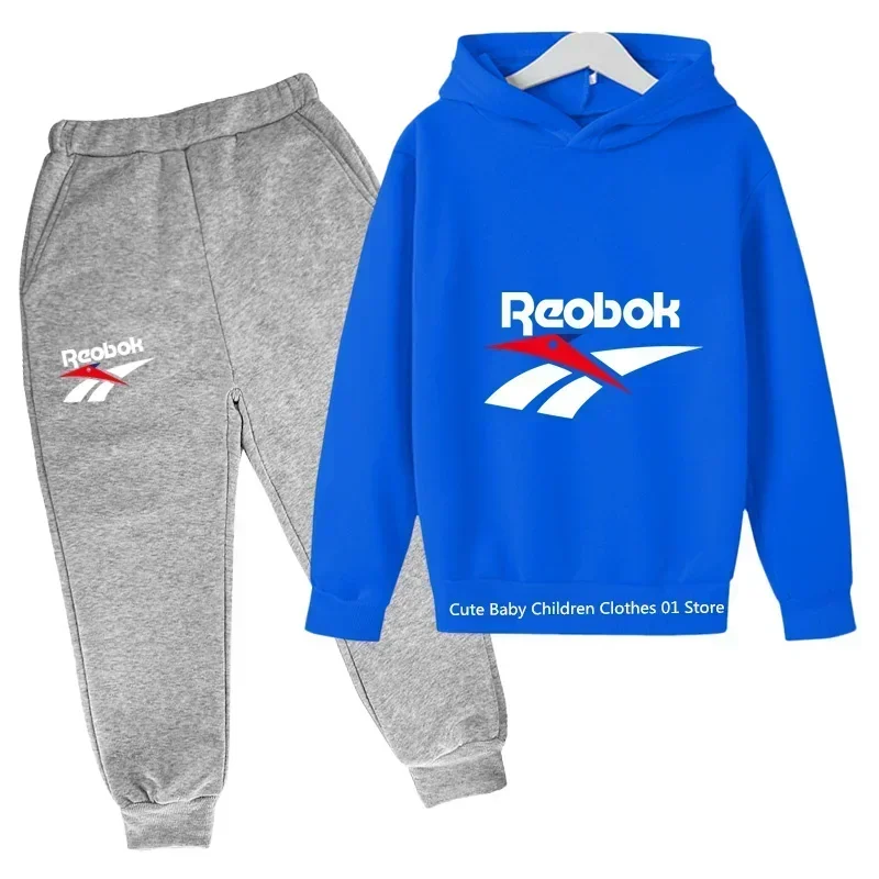 NewSpring/summer new cotton children's brand sports hoodie Youth fashion outdoor sports hoodie set 2-14 years old - Image 3