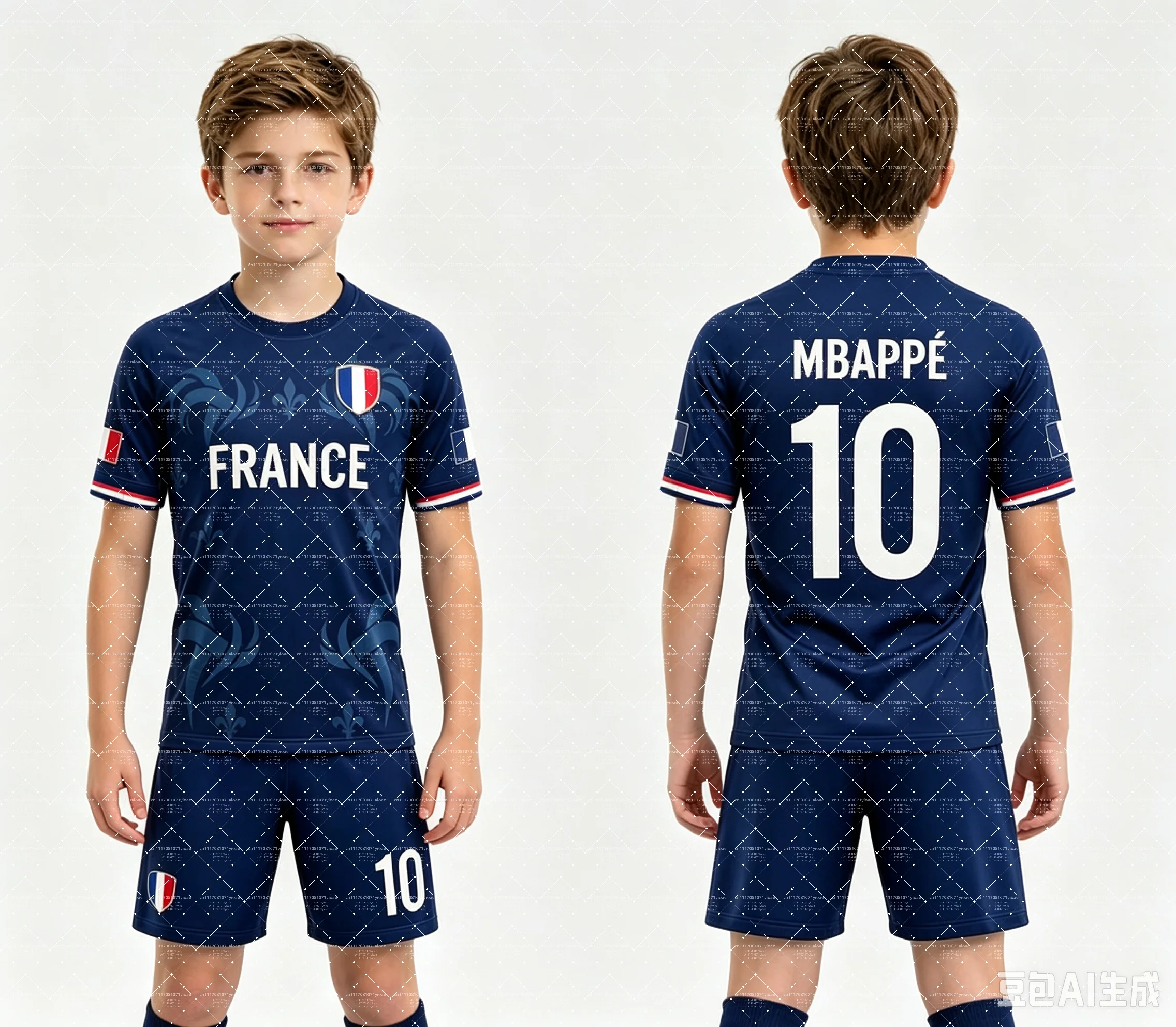 Kids Mbappé France Fan Football Jersey & Shorts Set | Official No. 10 2-Piece Summer Activewear