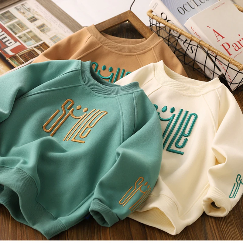 Teenager Boys Smile Letter Sweatshirt | Iverose