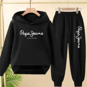 Kids Letter Print Tracksuit | Boys & Girls Casual Pullover Hoodie and Pants Set (Ages 3-12)
