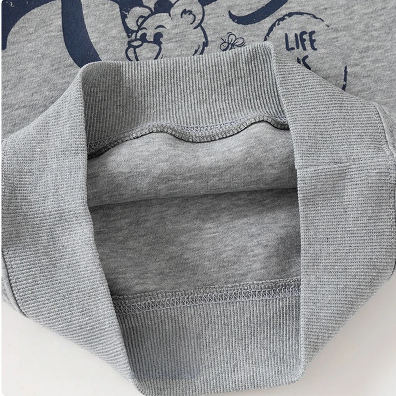 Kids Korean Style Two-Piece Sweatshirt | Cartoon Print Detachable Collar Top - Image 5
