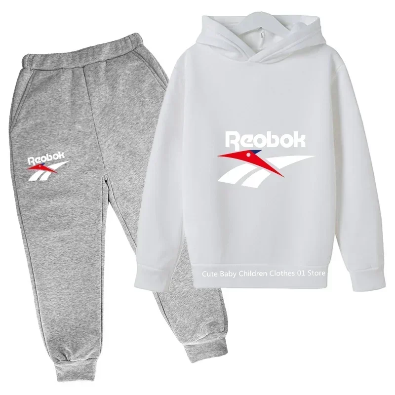 NewSpring/summer new cotton children's brand sports hoodie Youth fashion outdoor sports hoodie set 2-14 years old - Image 2