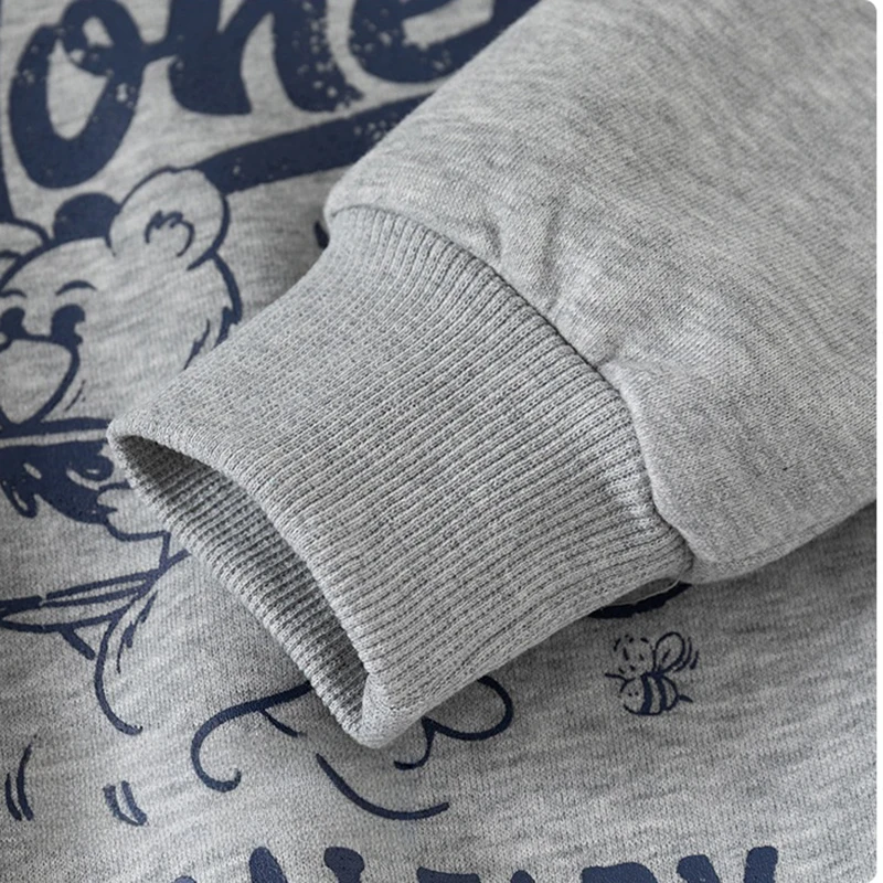 Kids Korean Style Two-Piece Sweatshirt | Cartoon Print Detachable Collar Top - Image 4