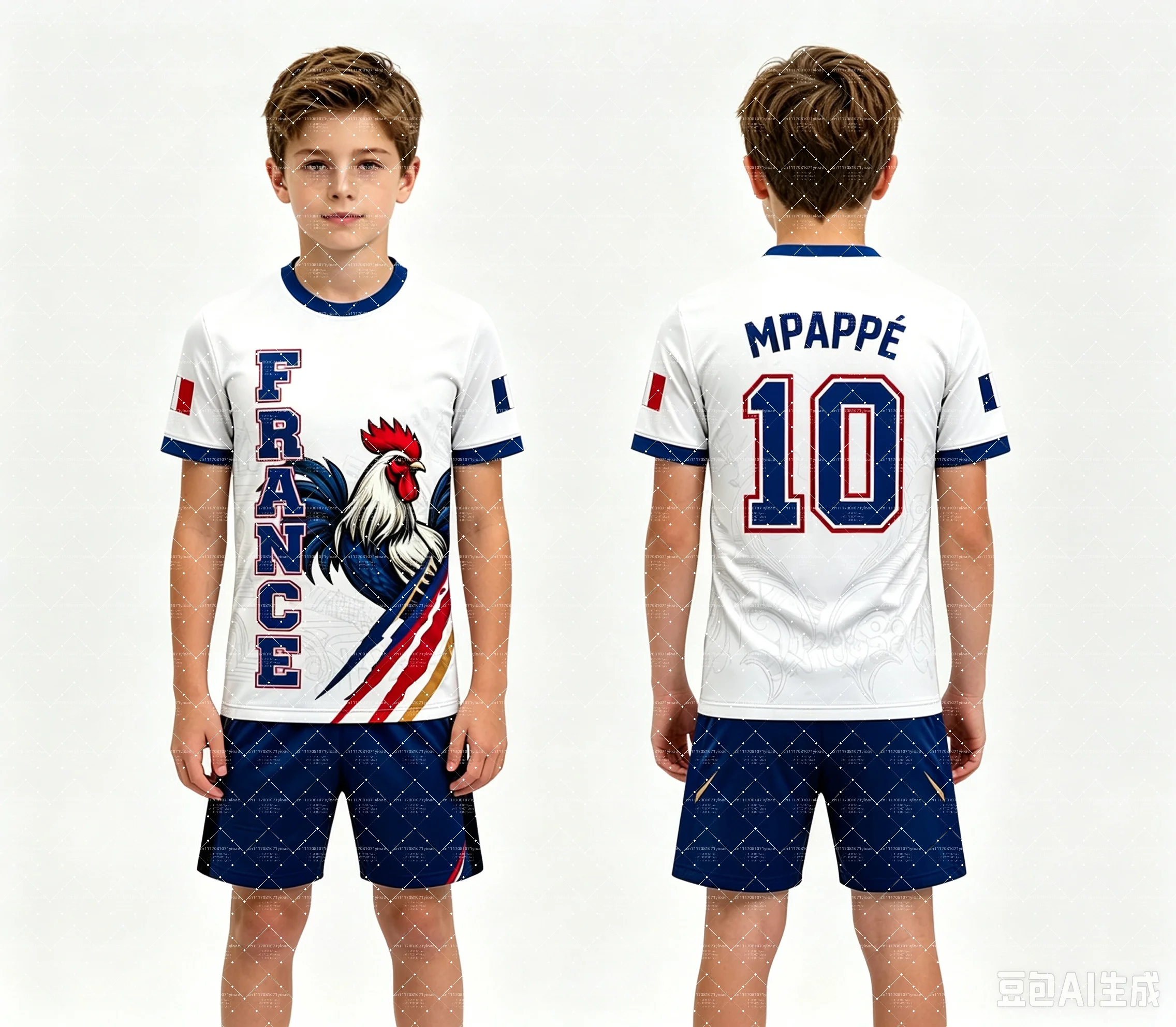 Kids Mbappé France Fan Football Jersey & Shorts Set | Official No. 10 2-Piece Summer Activewear - Image 8