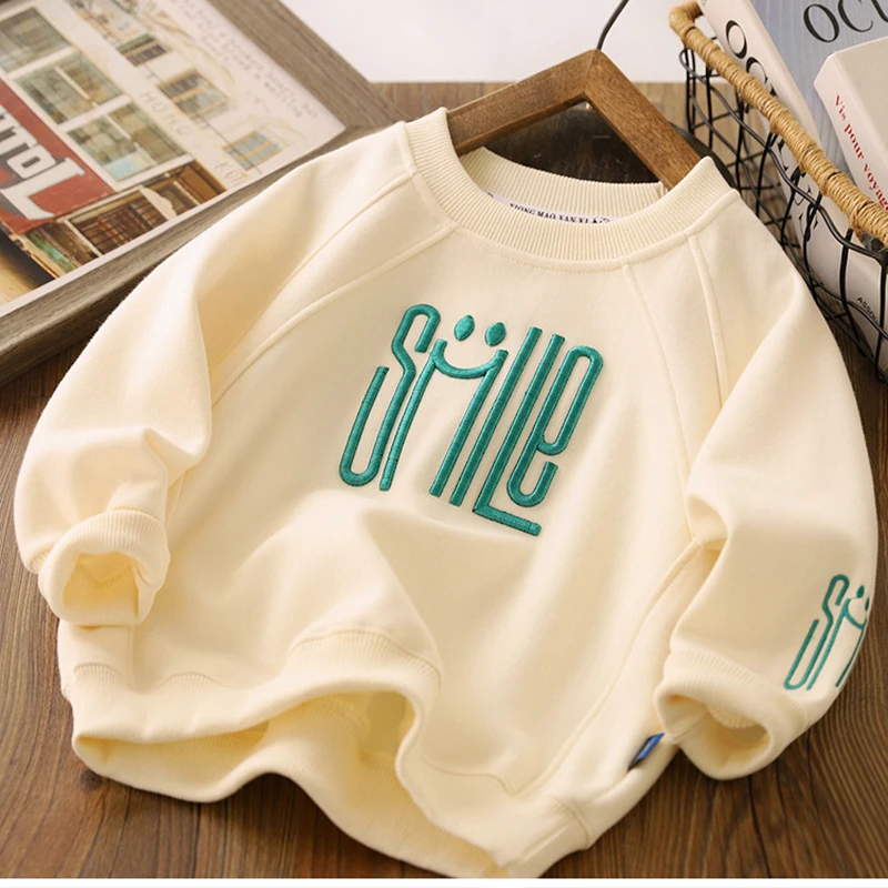 Teenager Boys Smile Letter Sweatshirt | Iverose - Image 2