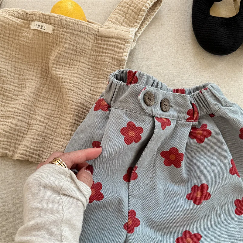 Kids Floral Print Harem Pants | Cute Toddler Cropped Ankle-Length Pants (Ages 1-5) - Image 5